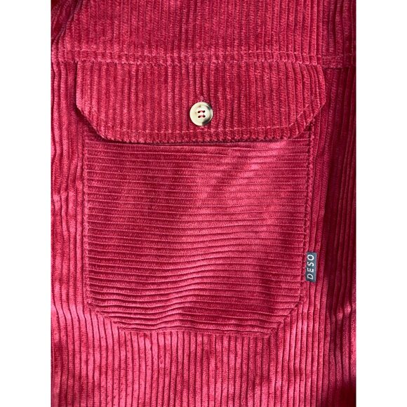 Deso Supply Co Valhalla Cord Shirt Jacket Button Up Men Size Medium Shacket Red - Picture 11 of 15